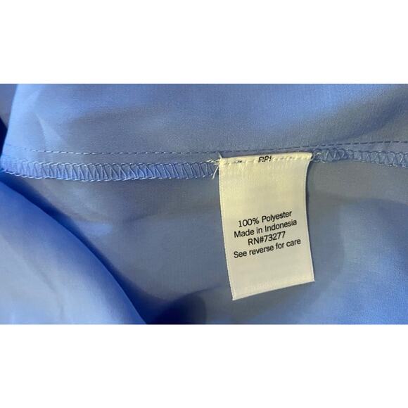 NWT Nine West Soft Blue Button Blouse Shirt Women’s SP - Picture 4 of 8